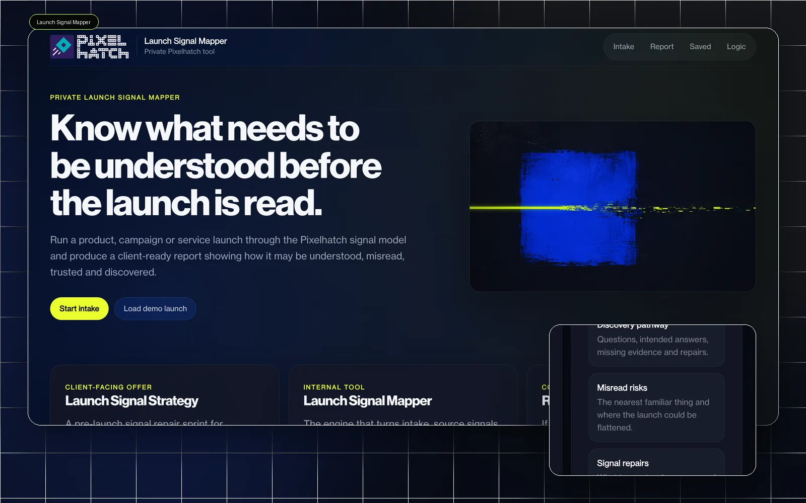Launch Signal Strategy interface and report system